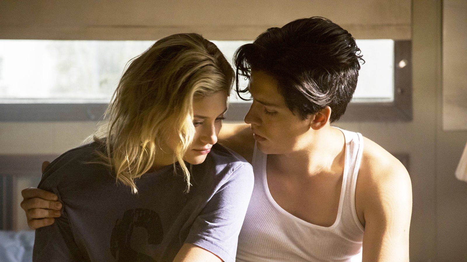 Lili Reinhart as Betty Cooper and Cole Sprouse as Jughead Jones on ‘Riverdale’