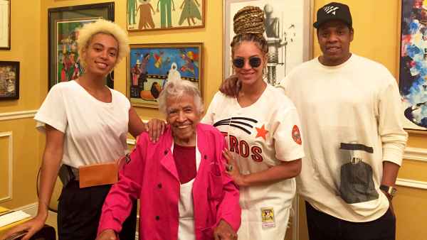 Solange, Beyonce and Jay Z with Leah Chase at Dooky Chase's Restaurant