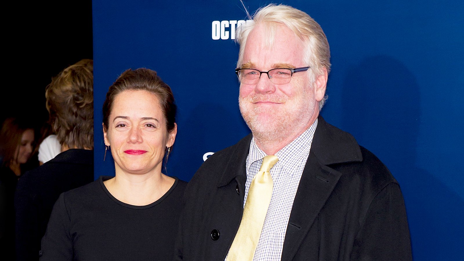Mimi O'Donnell and Philip Seymour Hoffman attend the premiere of "The Ides of March" at the Ziegfeld Theater on October 5, 2011 in New York City.