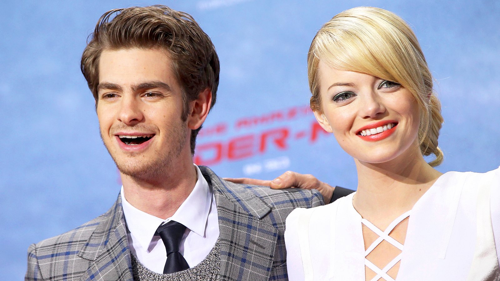 Andrew Garfield and Emma Stone attend the premiere of "The Amazing Spider-Man" at Sony Center on June 20, 2012 in Berlin, Germany.