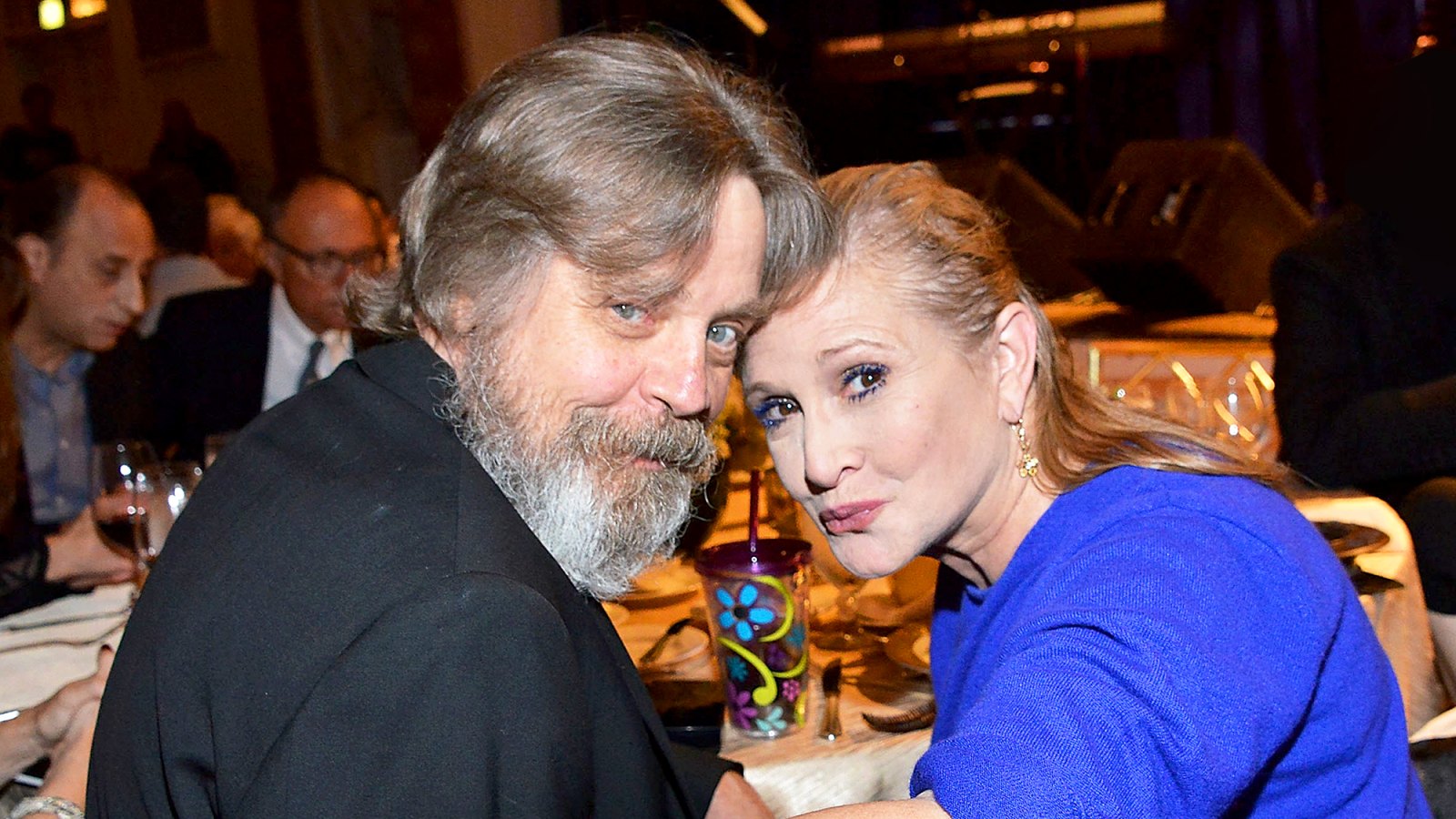 Mark Hamill and Carrie Fisher attend the Midnight Mission's 100 year anniversary Golden Heart Gala held at the Beverly Wilshire Four Seasons Hotel in Beverly Hills, California.