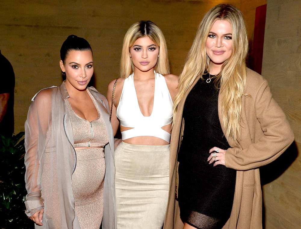 Kim Kardashian, Kylie Jenner and Khloe Kardashian host a dinner and preview of their new apps launching at Nobu Malibu on September 1, 2015 in Malibu, California.