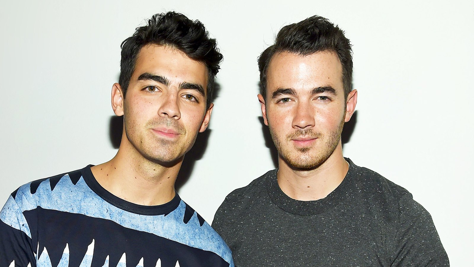 Joe Jonas and Kevin Jonas attend JCPenney launch of Collection by Michael Strahan in New York City.