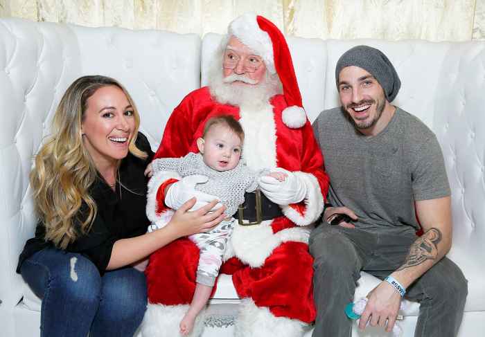 Haylie Duff and Matt Rosenberg with their daughter Ryan attend at 2015 Santa's Secret Workshop Benefiting L.A. Family Housing at Andaz Hotel in Los Angeles, California.