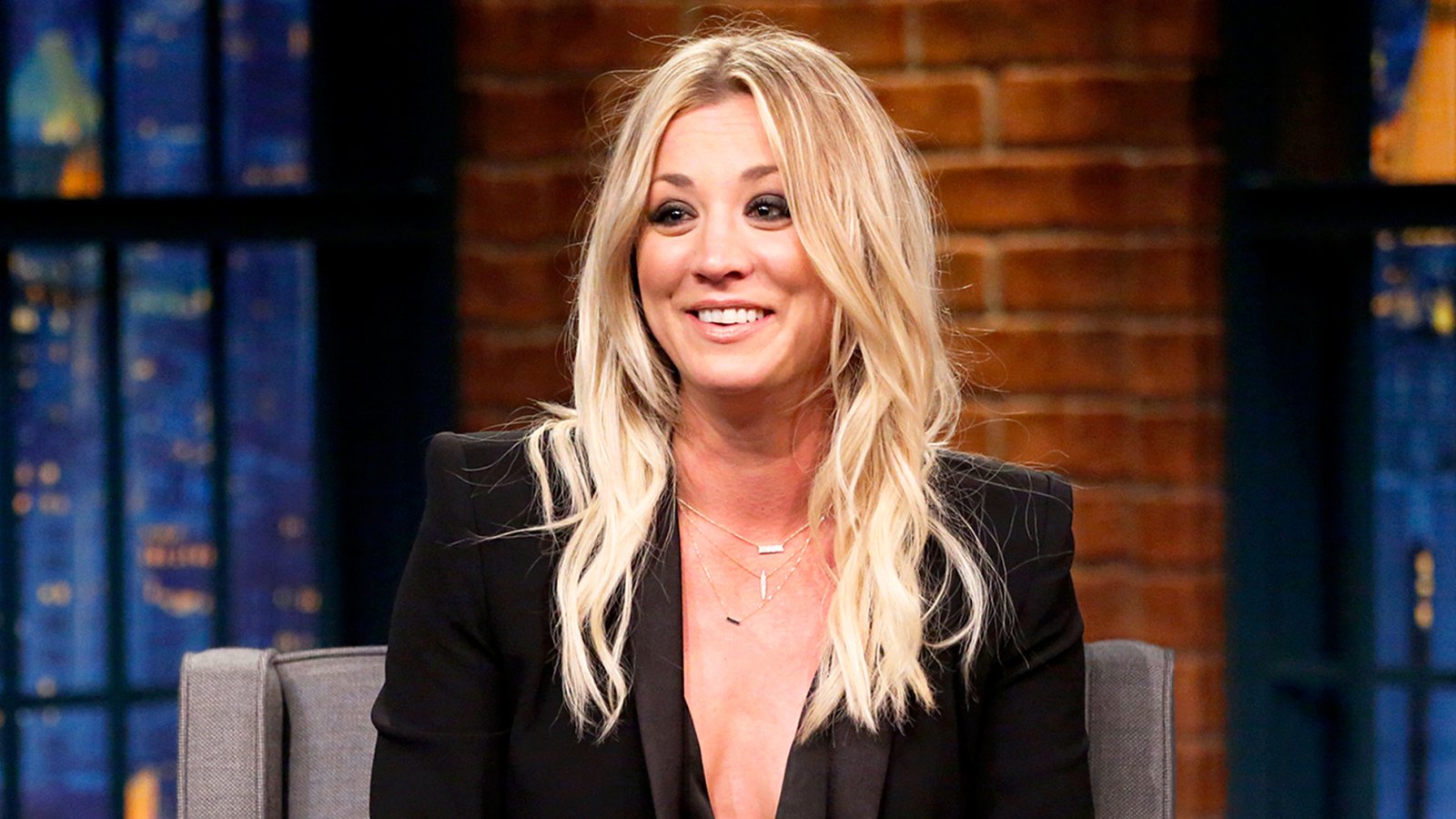 Kaley Cuoco during ‘Late Night with Seth Meyers‘