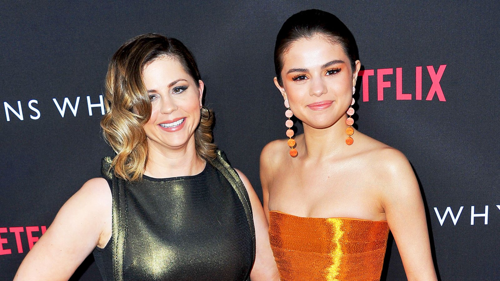 Mandy Teefey and Selena Gomez attend the Premiere of Netflix's "13 Reasons Why" at Paramount Pictures on March 30, 2017 in Los Angeles, California.