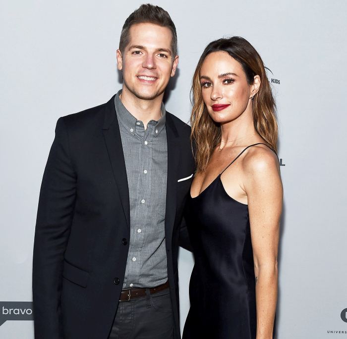 Jason Kennedy and Catt Sadler arrive at NBCUniversal's Press Junket at Beauty & Essex on November 13, 2017 in Los Angeles, California.