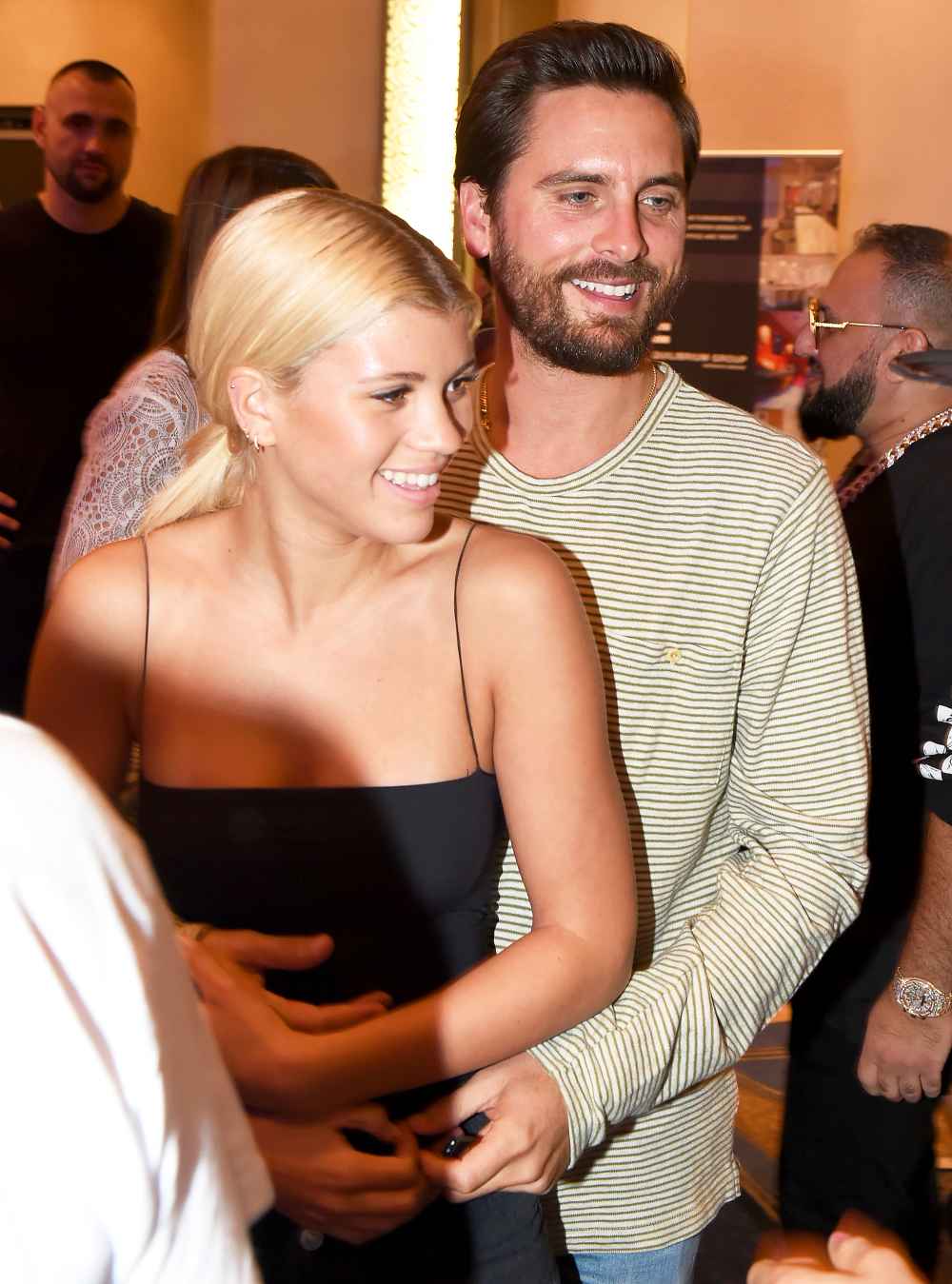 Sofia Richie and Scott Disick attend Haute Living's VIP Pop-Up opening of Alec Monopoly from Art Life and David Yarrow from Medal's Gallery on December 7, 2017 in Miami Beach, Florida.