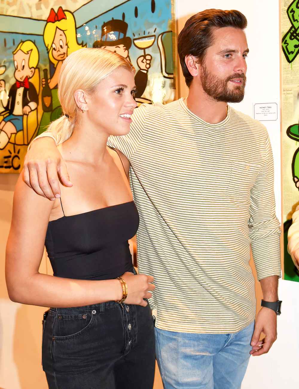 Sofia Richie and Scott Disick attend Haute Living's VIP Pop-Up opening of Alec Monopoly from Art Life and David Yarrow from Medal's Gallery on December 7, 2017 in Miami Beach, Florida.