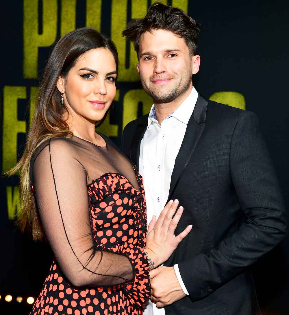 Katie Maloney and Tom Schwartz attend the premiere of Universal Pictures' "Pitch Perfect 3" at Dolby Theatre on December 12, 2017 in Hollywood, California.