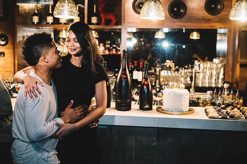 Chanel Iman, Sterling Shepard, Engagement Party, Moet & Chandon Nectar Imperial Rose