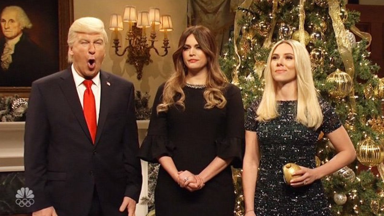 Alec Baldwin, Cecily Strong and Scarlett Johansson on 'Saturday Night Live'