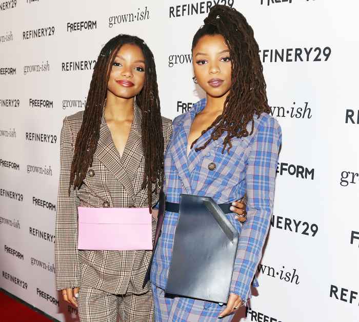 Halle Bailey and Chloe Bailey attend the premiere of Grown-ish