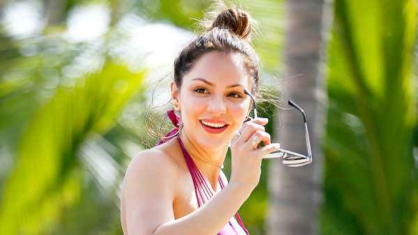 Katharine McPhee purple bikini Mexico