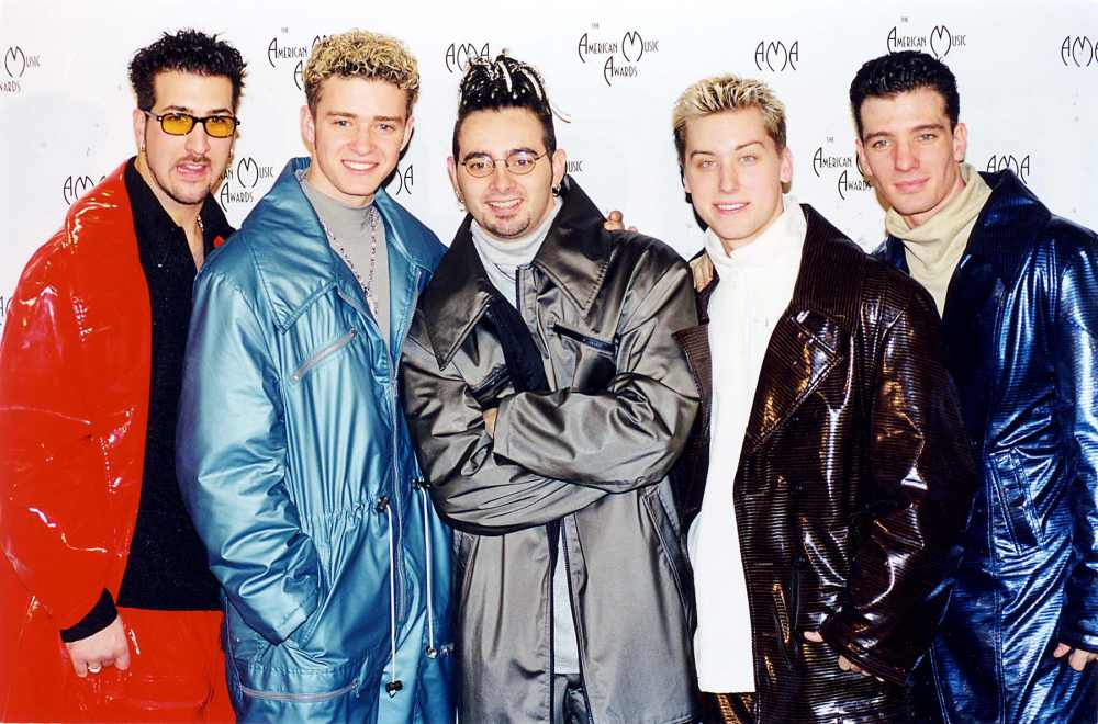 Joey Fatone, Justin Timberlake, Chris Kirkpatrick, Lance Bass and JC Chasez of n'Sync in 1998