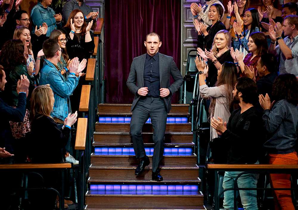 Jamie Bell greets the audience during ‘The Late Late Show with James Corden‘
