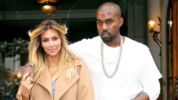Kim Kardashian and Kanye West are seen on the 'Avenue Montaigne' on September 28, 2013 in Paris, France.