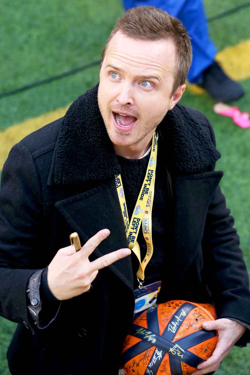 Aaron Paul during the Super Bowl XLVIII between the Denver Broncos and the Seattle Seahawks at MetLife Stadium on February 2, 2014 in East Rutherford, New Jersey.
