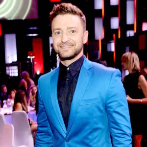 Justin Timberlake attends the 2015 iHeartRadio Music Awards at the Shrine Auditorium in Los Angeles, California.