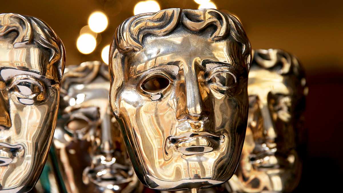 The iconic BAFTA mask awards sit ready to be polished at the Savoy Hotel ahead of the British Academy Film Awards in London, England.