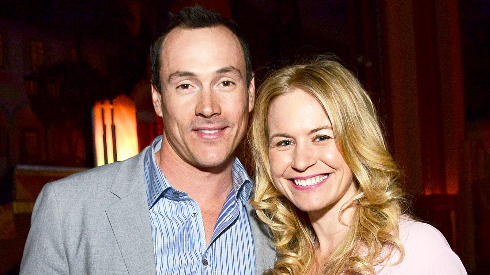 Chris Klein and his wife Laina Rose Thyfault attend the Screen Media Films' 2014 premiere of 'Authors Anonymous' in Westwood, California.