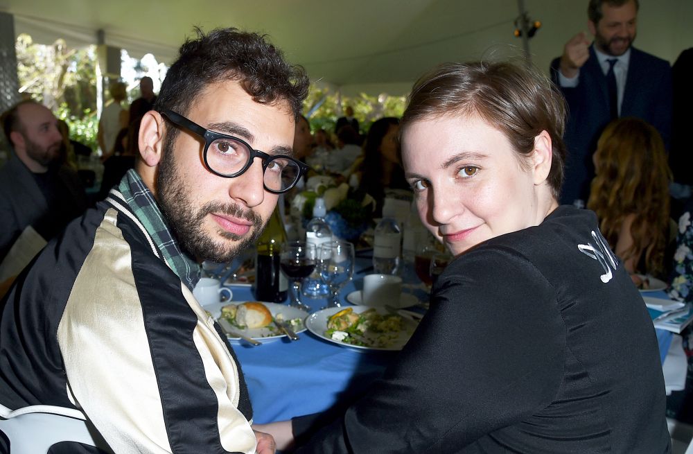 Jack Antonoff and Lena Dunham attend The Rape Foundation's annual brunch at Greenacres, The Private Estate of Ron Burkle, in Beverly Hills.