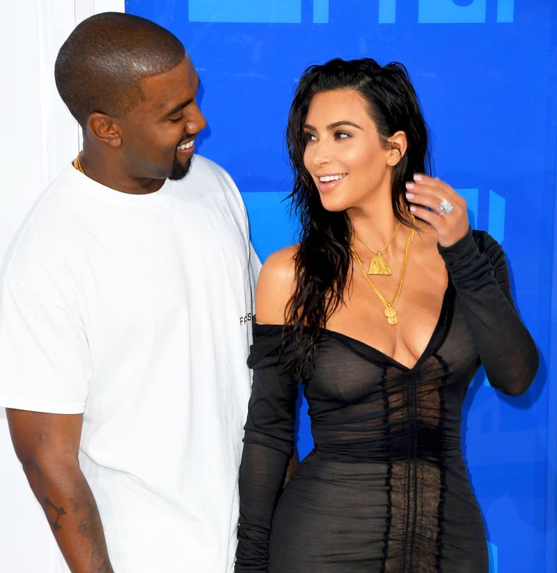 Kim Kardashian and Kanye West arrive for the 2016 MTV Video Music Awards at Madison Square Garden in New York City.