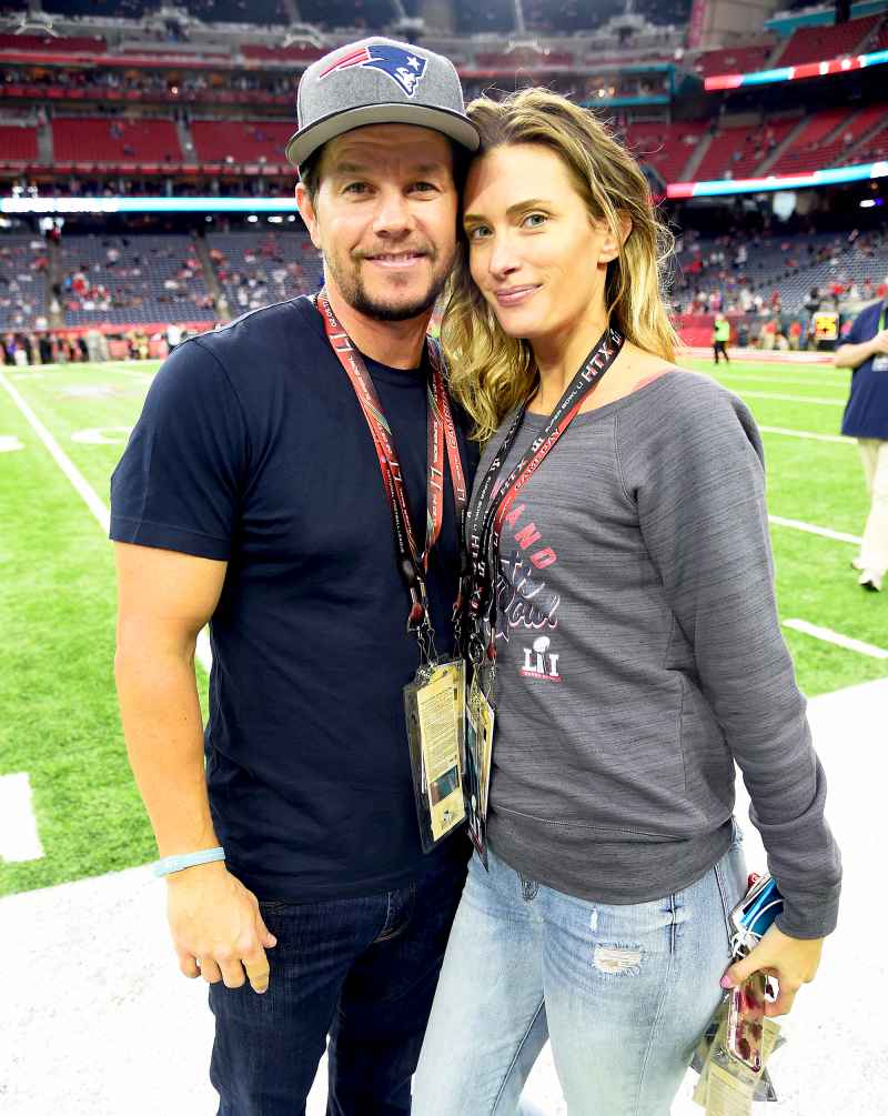 Mark Wahlberg and Rhea Durham attend Super Bowl LI at NRG Stadium on February 5, 2017 in Houston, Texas.