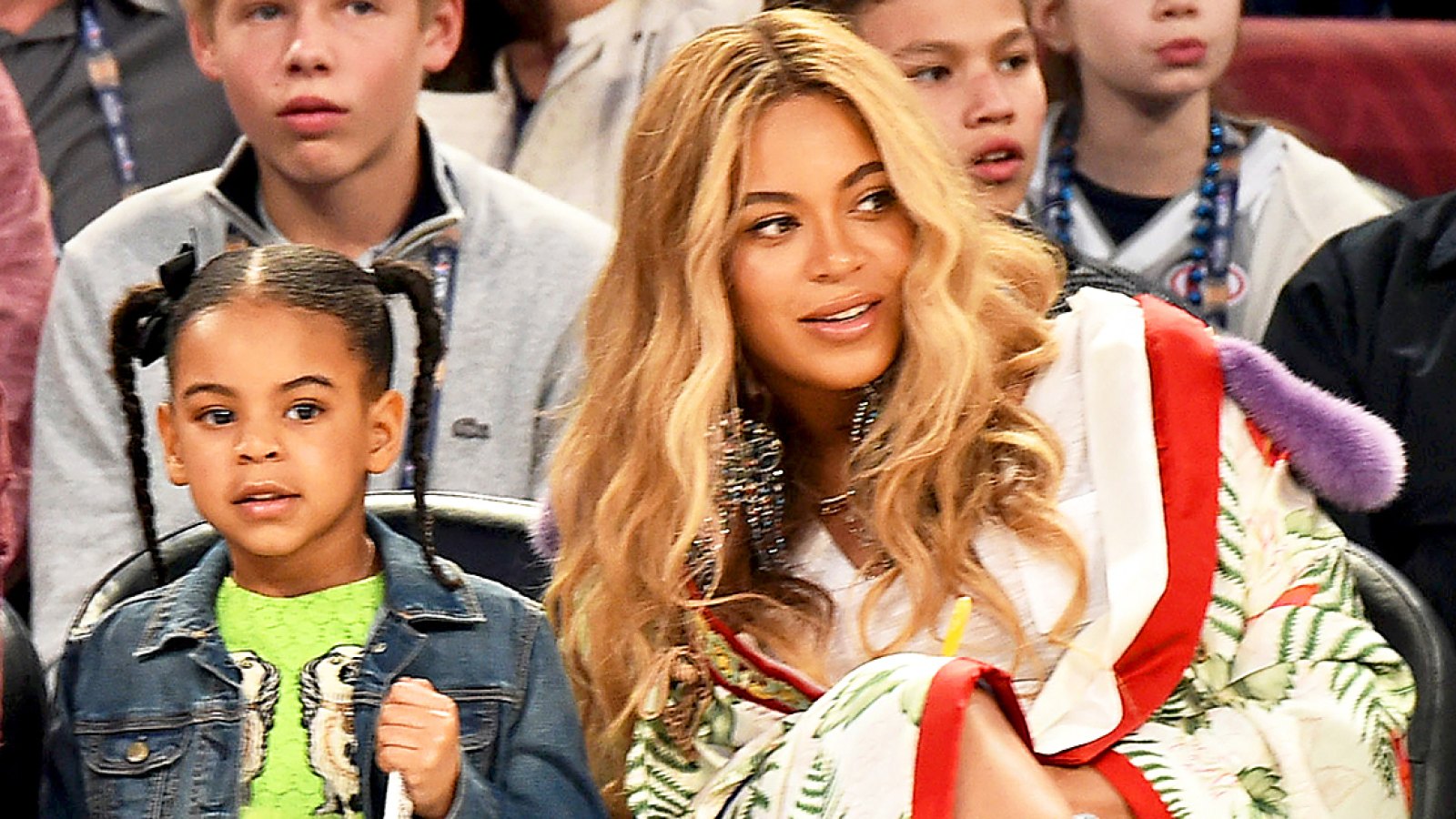 Beyonce and Blue Ivy attend the 66th NBA 2017 All-Star Game at Smoothie King Center in New Orleans, Louisiana.