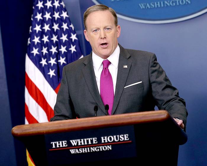 White House Press Secretary Sean Spicer speaks during the daily White House press briefing at the James Brady Press Briefing Room of the White House March 9, 2017 in Washington, DC.