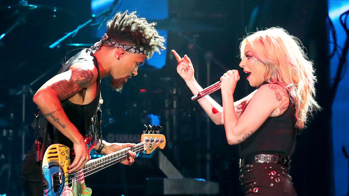 Jonny Goood and Lady Gaga performs during the 2017 Coachella Valley Music & Arts Festival at the Empire Polo Club in Indio, California.