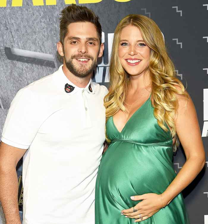 Thomas Rhett and wife Lauren Akins attend the 2017 CMT Music Awards at the Music City Center in Nashville, Tennessee.