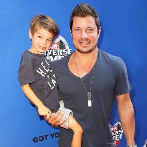 Nick Lachey and son Camden arrive at Marvel Universe LIVE! Age Of Heroes World Premiere Celebrity Red Carpet Event at Staples Center on July 8, 2017 in Los Angeles, California.