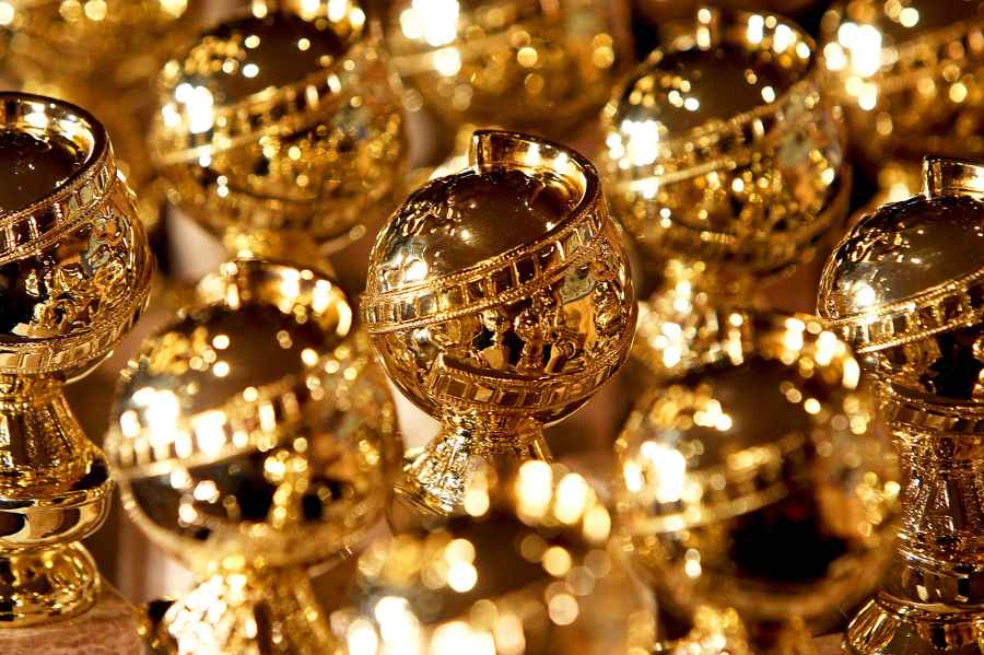 Golden Globe statuettes during an unveiling by the Hollywood Foreign Press Association at the Beverly Hilton Hotel in Beverly Hills, California.