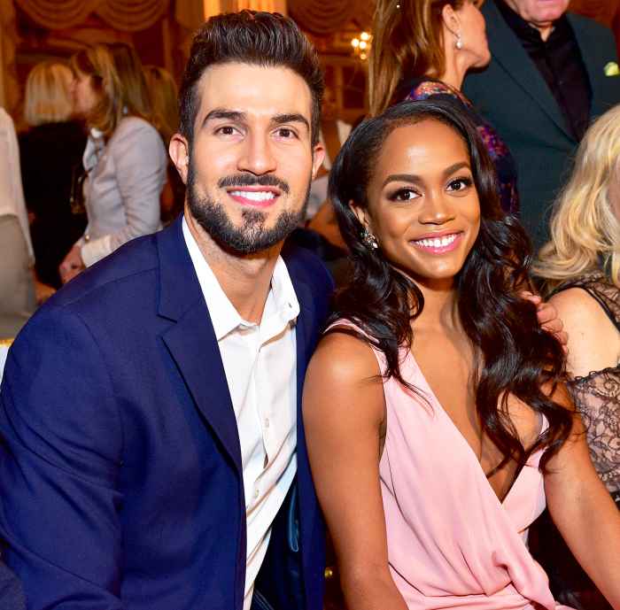 Bryan Abasolo and Rachel Lindsay attend the Dennis Basso Spring/Summer 2018 Runway Show during New York Fashion Week at The Plaza Hotel in New York City.
