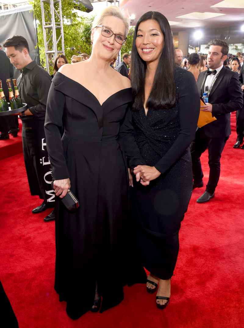Meryl Streep and activist Ai-jen Poo celebrate The 75th Annual Golden Globe Awards with Moet & Chandon at The Beverly Hilton Hotel on January 7, 2018 in Beverly Hills, California.