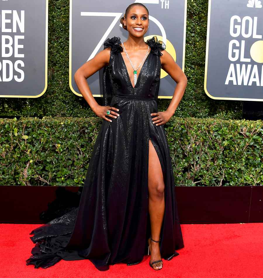 Issa Rae arrives to the 75th Annual Golden Globe Awards held at the Beverly Hilton Hotel on January 7, 2018.