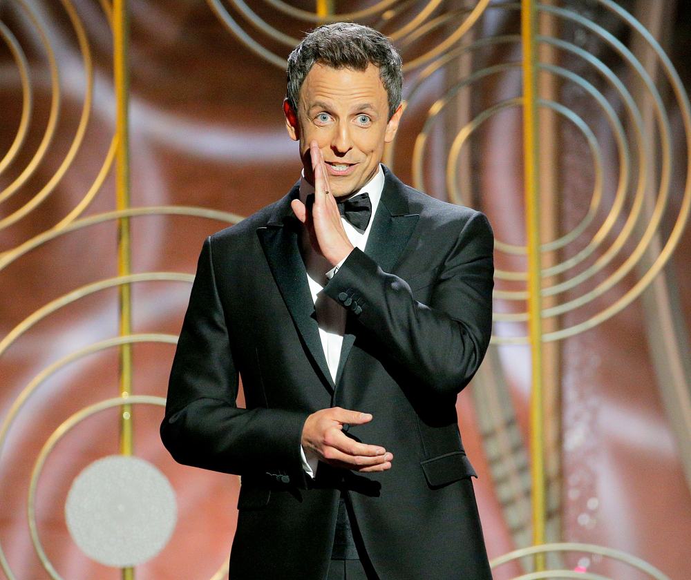 Host Seth Meyers speaks onstage during the 75th Annual Golden Globe Awards at The Beverly Hilton Hotel on January 7, 2018 in Beverly Hills, California.