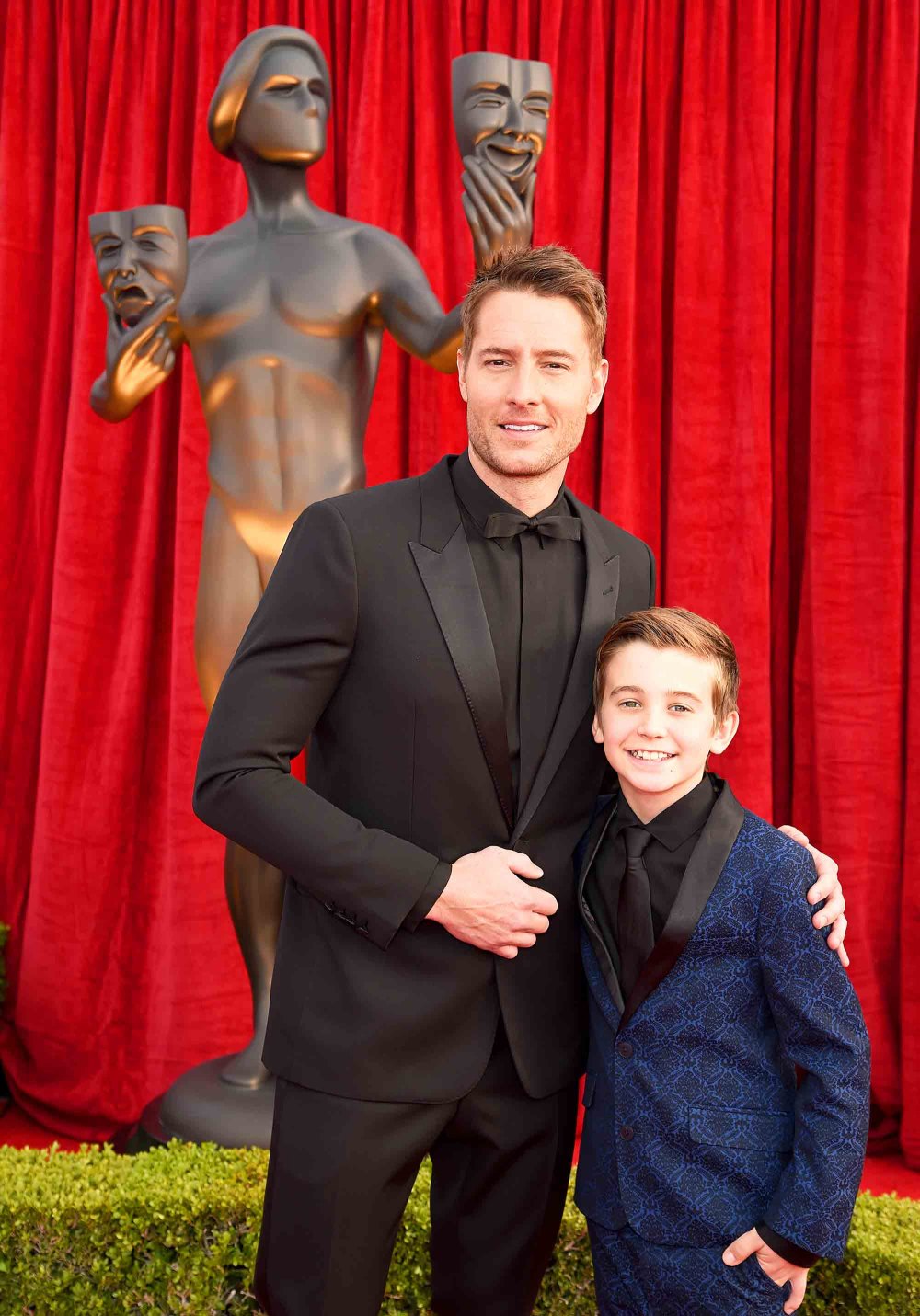 Justin Hartley and Parker Bates attend the 24th Annual Screen Actors Guild Awards at The Shrine Auditorium on January 21, 2018 in Los Angeles, California.