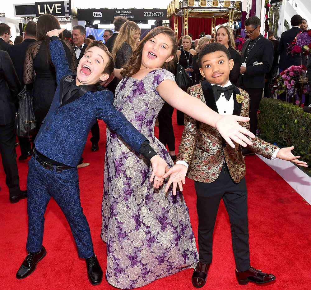 Parker Bates, Mackenzie Hancsicsak and Lonnie Chavis attend the 24th Annual Screen Actors Guild Awards at The Shrine Auditorium on January 21, 2018 in Los Angeles, California.