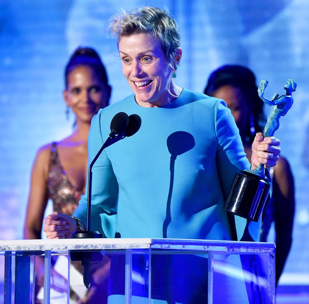 Frances McDormand during the 24th Annual Screen Actors Guild Awards at The Shrine Auditorium on January 21, 2018 in Los Angeles, California.