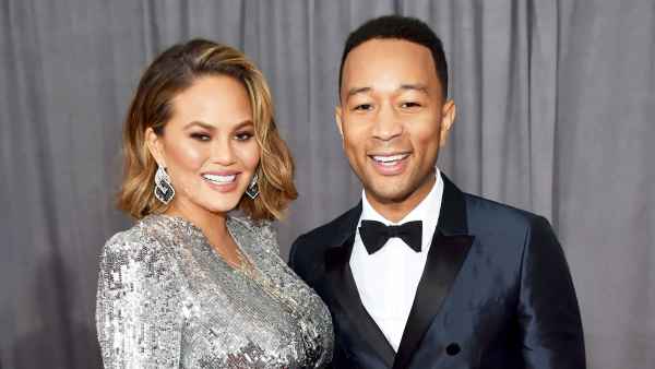 Chrissy Teigen and John Legend attend the 60th Annual Grammy Awards at Madison Square Garden on January 28, 2018 in New York City.