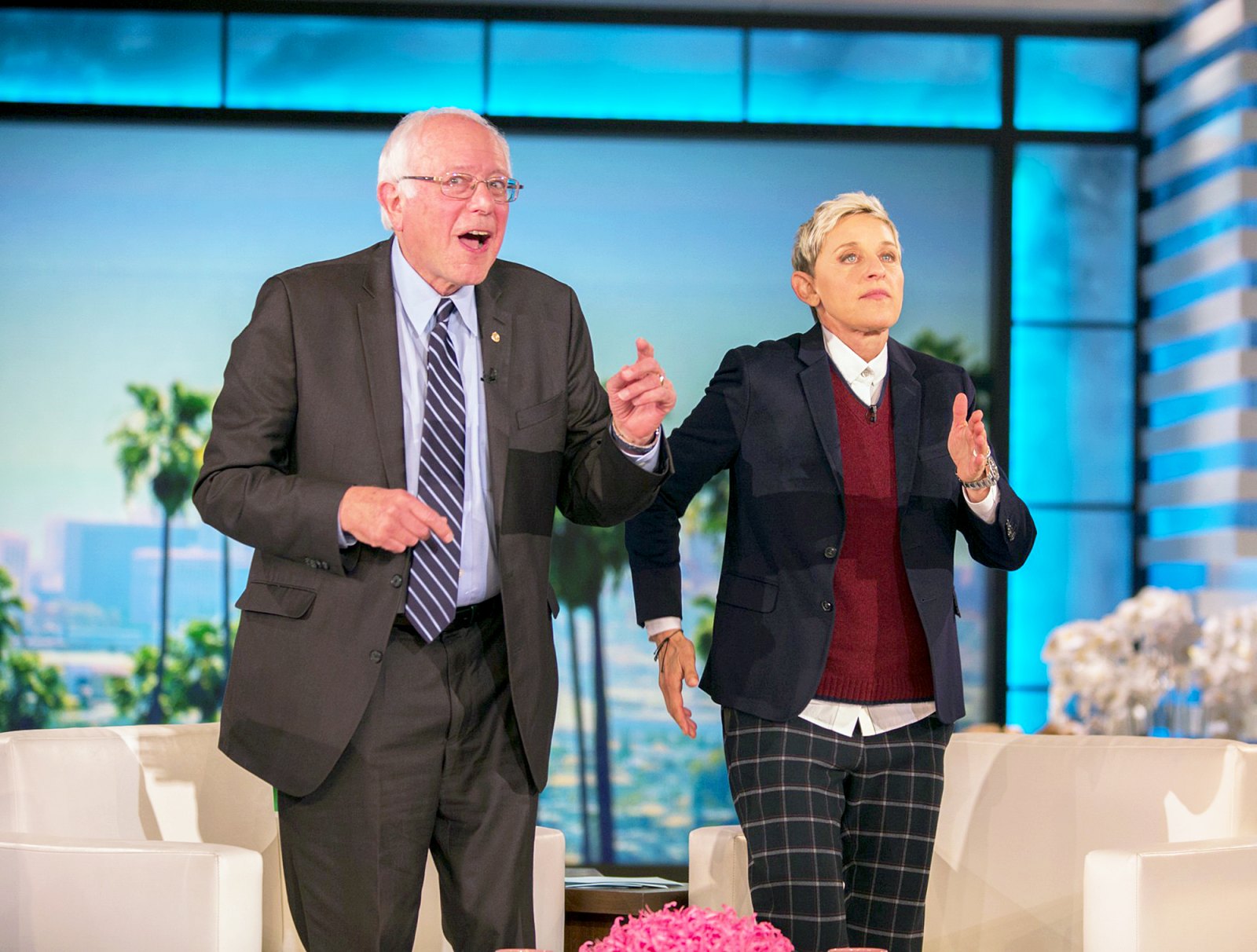 Bernie Sanders and Ellen DeGeneres