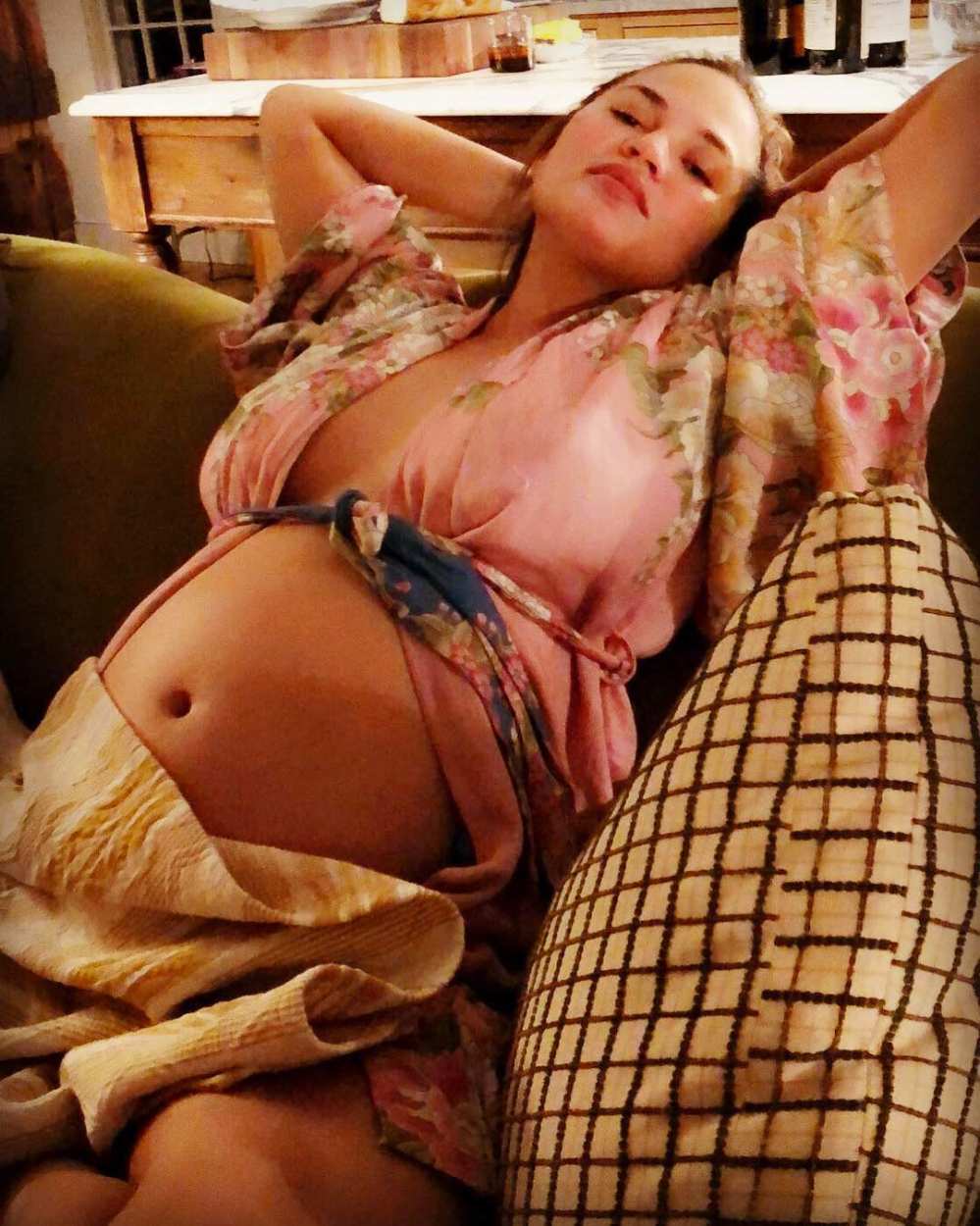 Chrissy Teigen, Pregnant, Racy Baby Bump