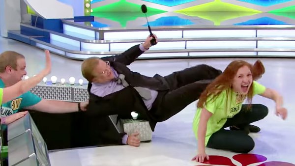Drew Carey falls Price Is Right