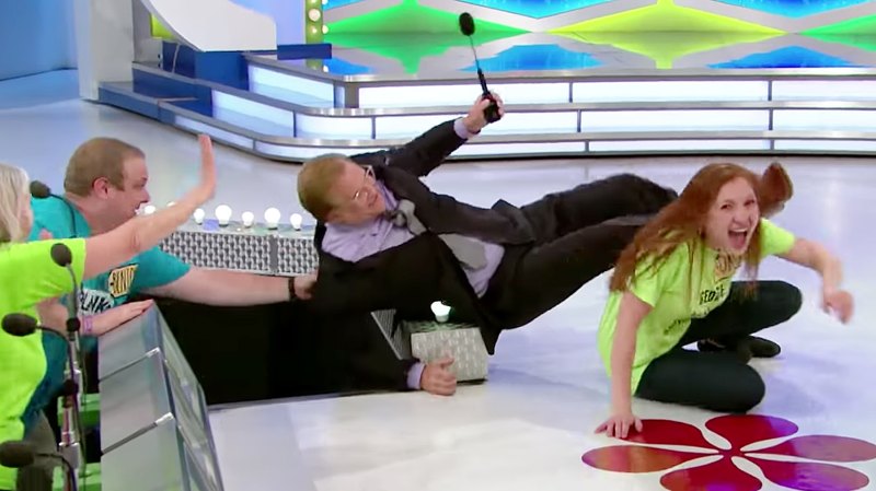 Drew Carey falls Price Is Right
