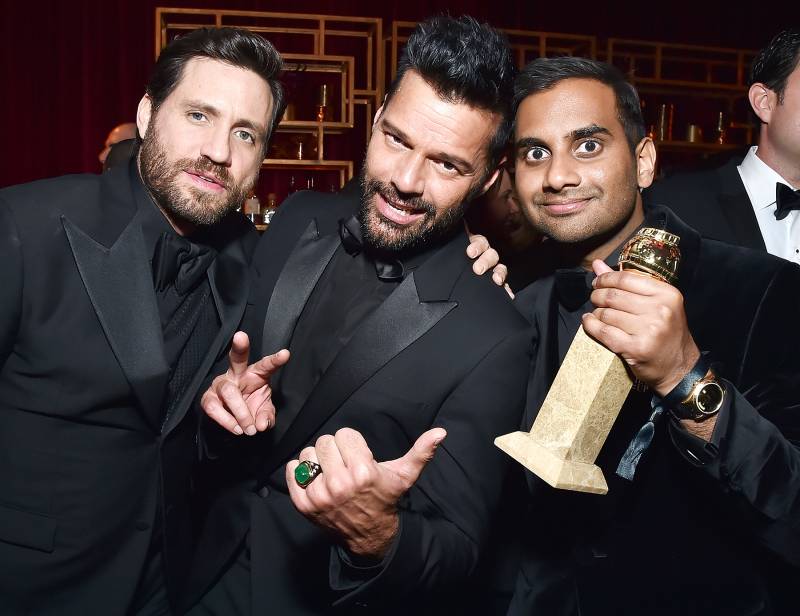 Edgar Ramirez Ricky Martin Aziz Ansari Netflix Golden Globes after party 2018