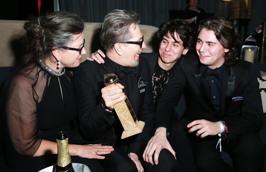 Gisele Schmidt Gary Oldman Charlie John Oldman Gulliver Flynn Oldman Focus Features Golden Globe Awards After Party 2018