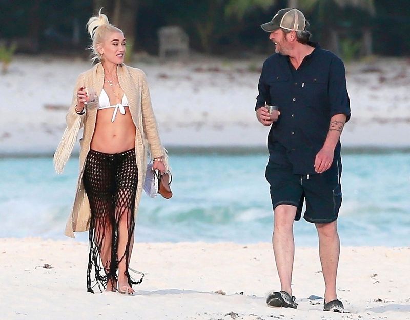 Gwen Stefani, Blake Shelton, Beach, Vacation, Playa del Carmen, Mexico