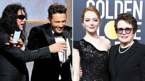 Tommy Wiseau James Franco Emma Stone Billie Jean King Golden Globes 2018